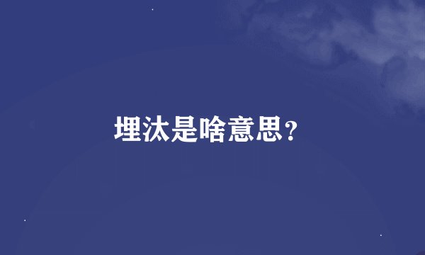 埋汰是啥意思？