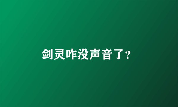 剑灵咋没声音了？