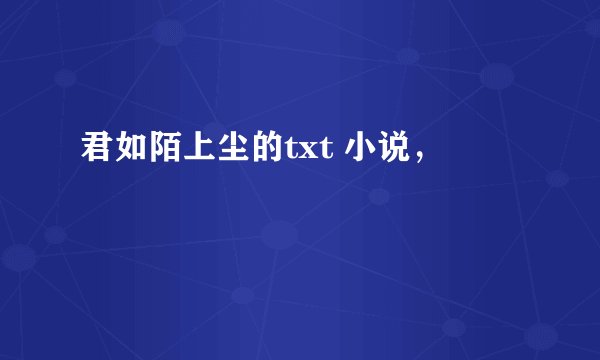 君如陌上尘的txt 小说，