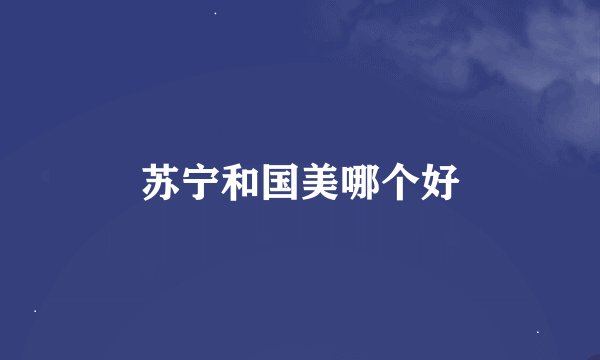 苏宁和国美哪个好