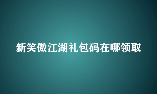 新笑傲江湖礼包码在哪领取