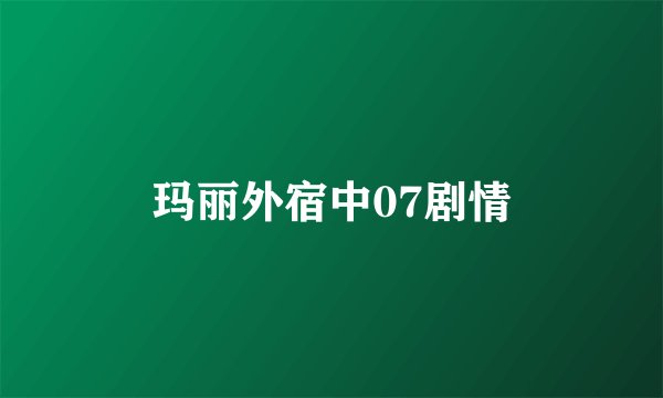 玛丽外宿中07剧情