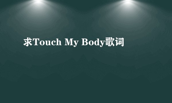 求Touch My Body歌词
