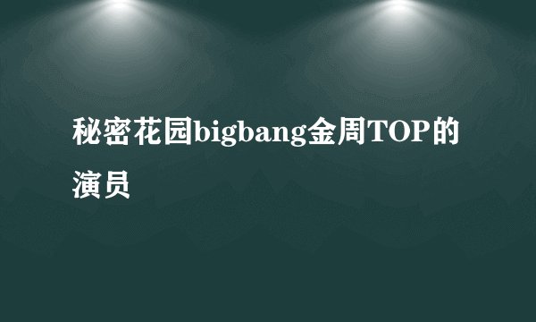 秘密花园bigbang金周TOP的演员