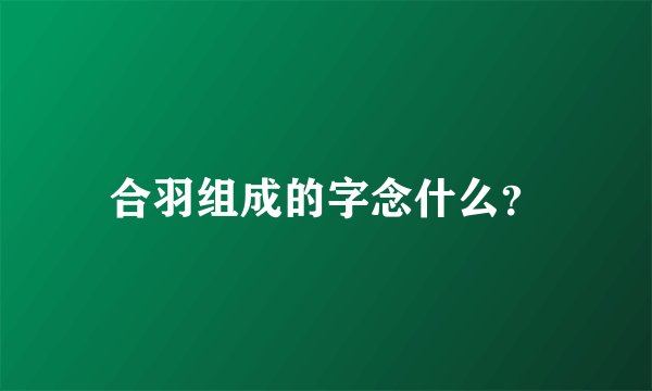 合羽组成的字念什么？