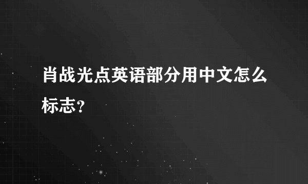 肖战光点英语部分用中文怎么标志？