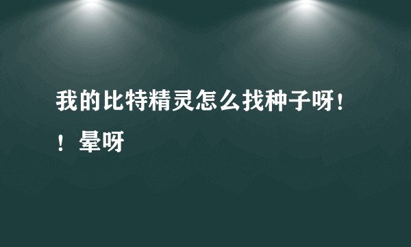我的比特精灵怎么找种子呀！！晕呀