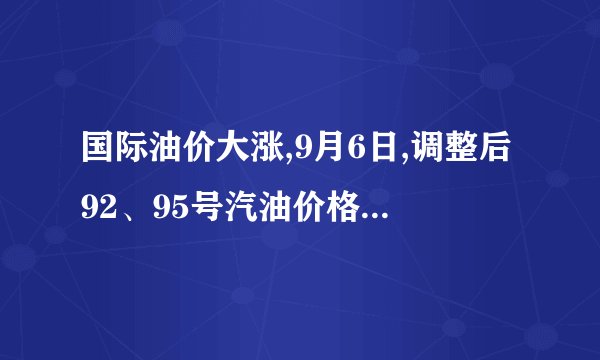 国际油价大涨,9月6日,调整后92、95号汽油价格,猪价、蛋价如何
