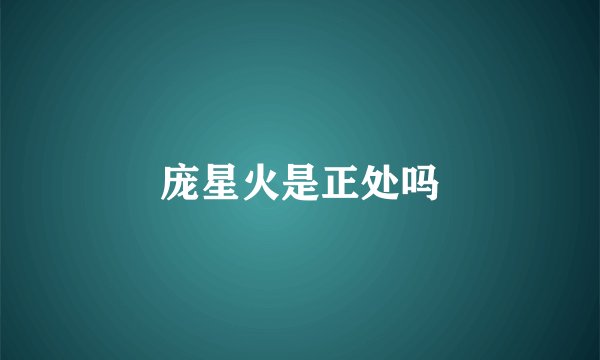 庞星火是正处吗