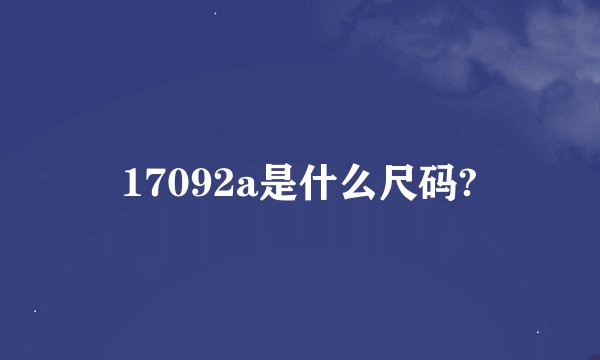 17092a是什么尺码?