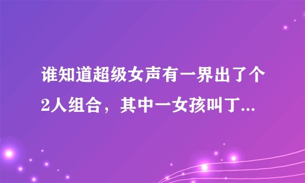 谁知道超级女声有一界出了个2人组合，其中一女孩叫丁香，她们的歌很好听，能给连接么？