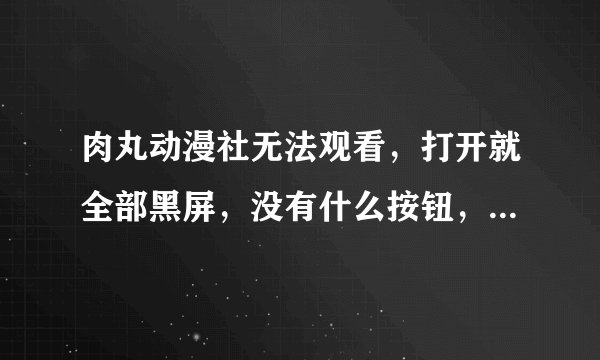 肉丸动漫社无法观看，打开就全部黑屏，没有什么按钮，应该不是播放器问题吧，我风雷.迅雷都有。