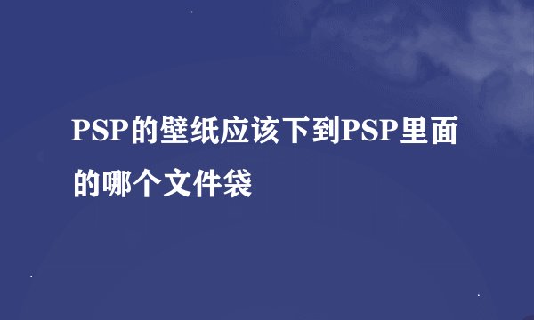 PSP的壁纸应该下到PSP里面的哪个文件袋