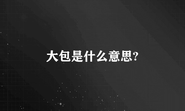 大包是什么意思?