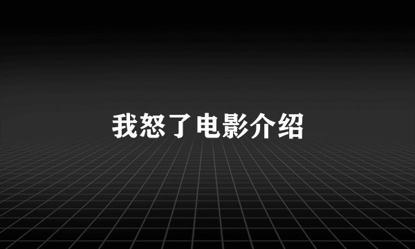 我怒了电影介绍