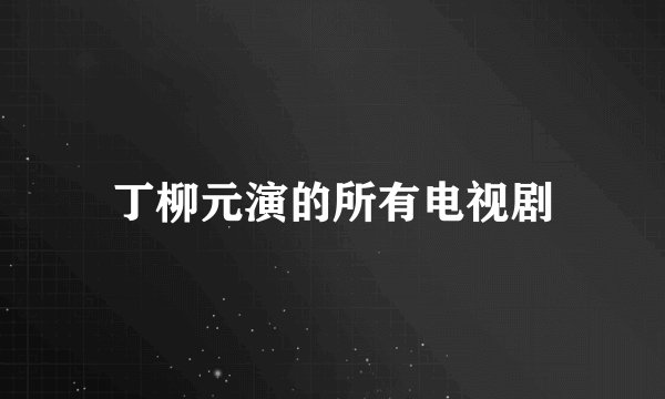 丁柳元演的所有电视剧