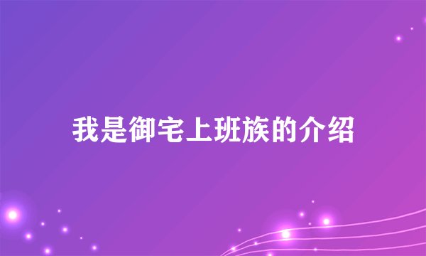我是御宅上班族的介绍