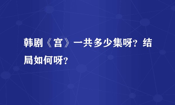 韩剧《宫》一共多少集呀？结局如何呀？
