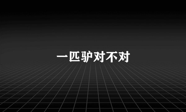 一匹驴对不对