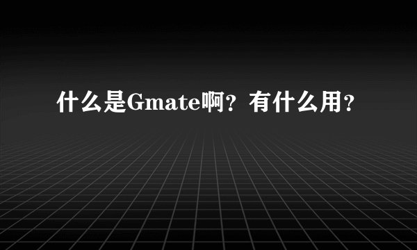 什么是Gmate啊?有什么用?