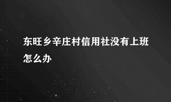 东旺乡辛庄村信用社没有上班怎么办