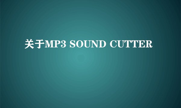 关于MP3 SOUND CUTTER