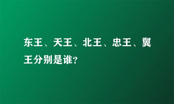 东王、天王、北王、忠王、翼王分别是谁？