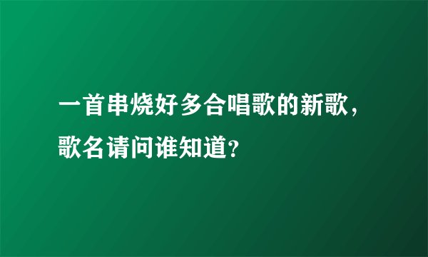 一首串烧好多合唱歌的新歌，歌名请问谁知道？