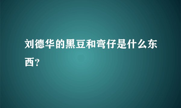 刘德华的黑豆和弯仔是什么东西？