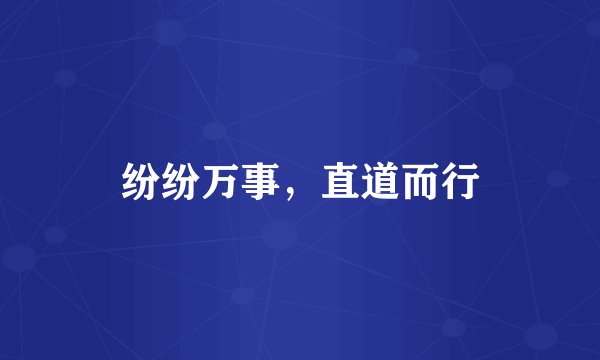 纷纷万事，直道而行