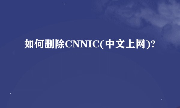 如何删除CNNIC(中文上网)?
