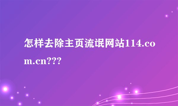怎样去除主页流氓网站114.com.cn???