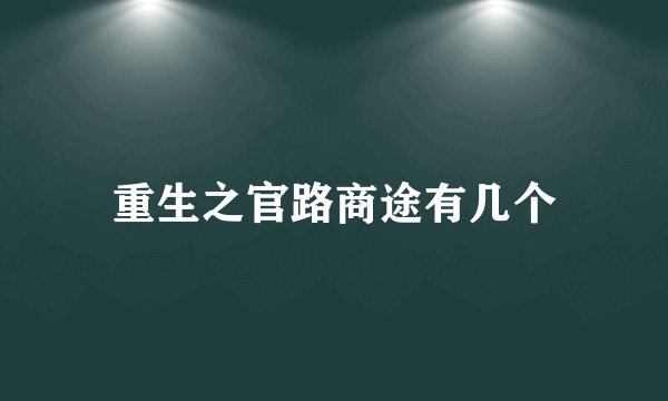 重生之官路商途有几个
