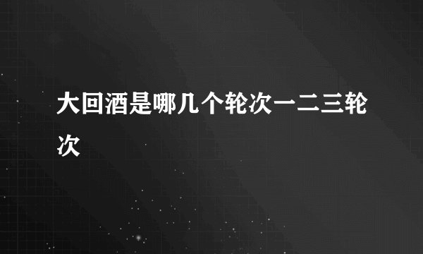 大回酒是哪几个轮次一二三轮次