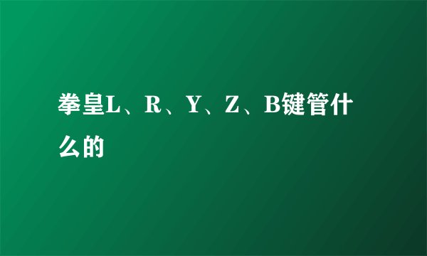 拳皇L、R、Y、Z、B键管什么的