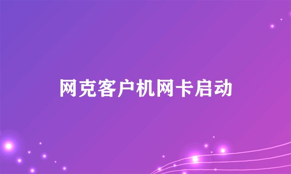 网克客户机网卡启动