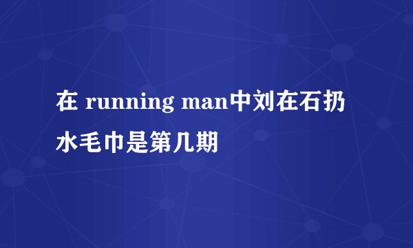 在 running man中刘在石扔水毛巾是第几期
