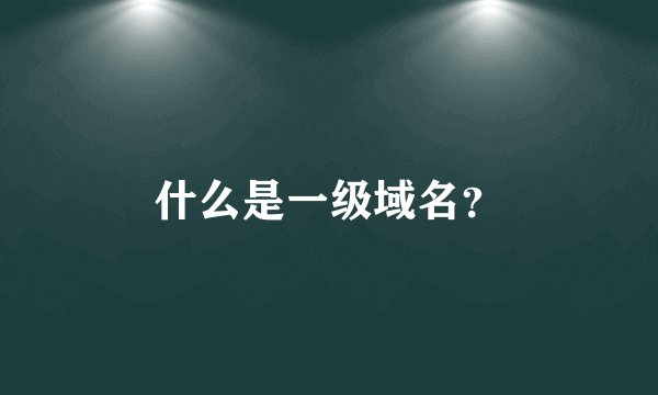 什么是一级域名？