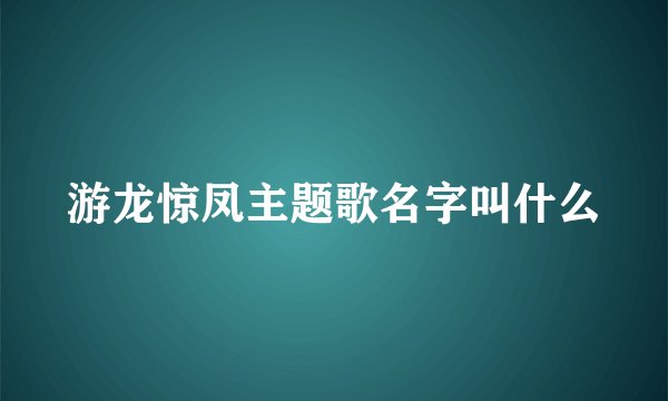 游龙惊凤主题歌名字叫什么