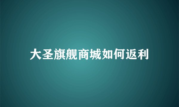 大圣旗舰商城如何返利
