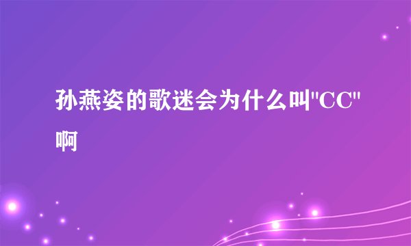 孙燕姿的歌迷会为什么叫
