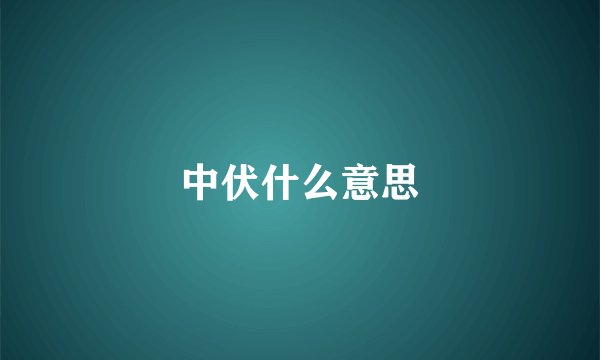 中伏什么意思