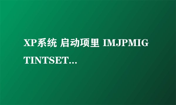 XP系统 启动项里 IMJPMIG TINTSETP CTFMON 这三个是什么意思，都是开机自动运行的。解释得详细点，谢了。