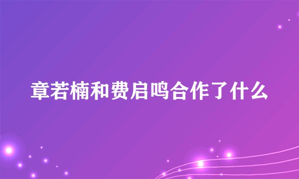章若楠和费启鸣合作了什么