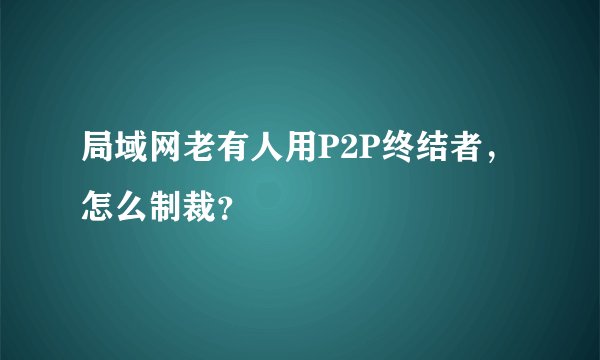 局域网老有人用P2P终结者，怎么制裁？