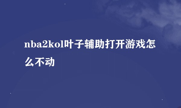 nba2kol叶子辅助打开游戏怎么不动