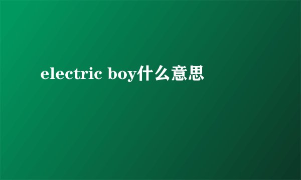 electric boy什么意思