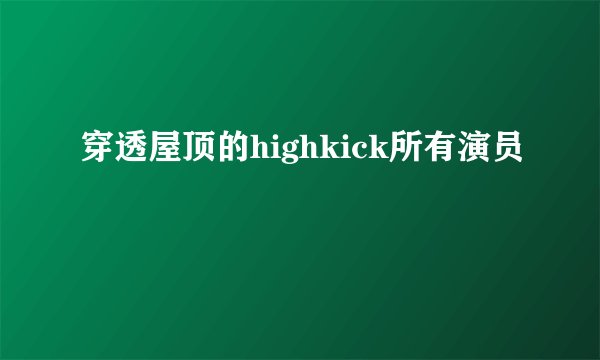 穿透屋顶的highkick所有演员