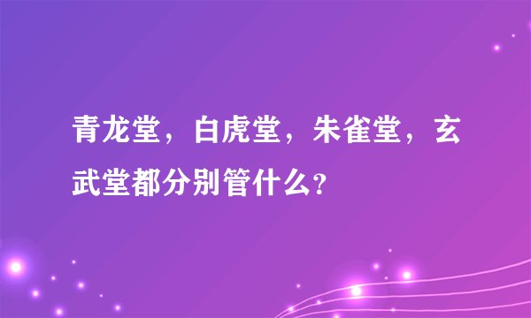 青龙堂，白虎堂，朱雀堂，玄武堂都分别管什么？