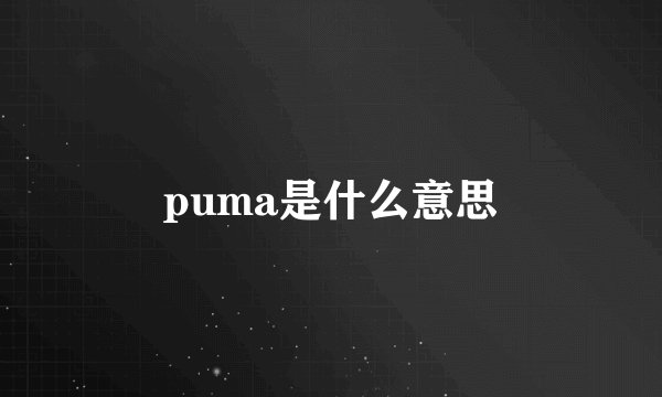 puma是什么意思